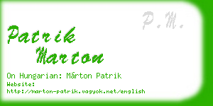 patrik marton business card